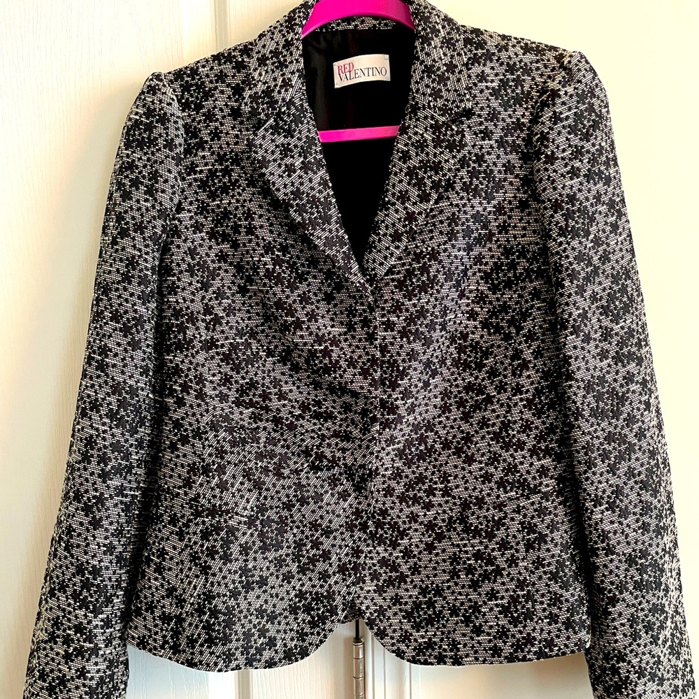 Red Valentino Garavani Floral Black Blazer size 46 or US 10